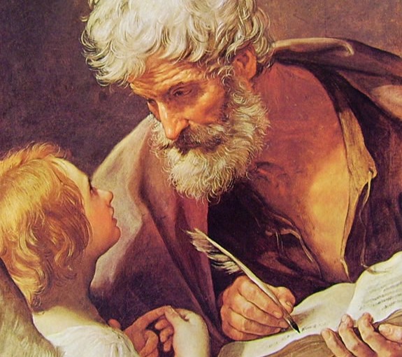 Guido Reni: L'evangelista Matteo (San Matteo e l'angelo), 86 x 68 cm., Pinacoteca Vaticana, Roma.
